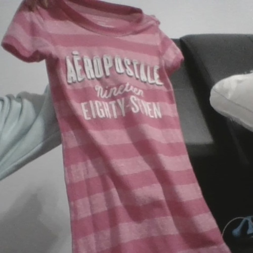 Pink and white areo tee